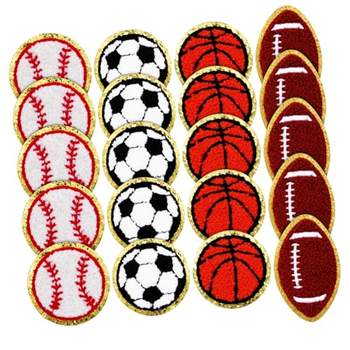 SEWOART 20 Stück Gestickter Stoffaufnäher jeans patches sports accesoories Eisen auf Kleidung Patch für College-Buchstaben-Patches bunt Kleiderflicken aufbügeln Sport Bügelflicken Acryl von SEWOART