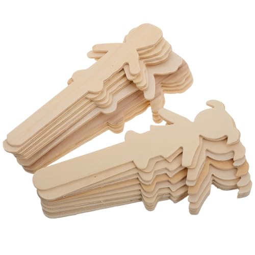 SEWOART 20 Stück Holzfiguren Jungen und Mädchen für Kreative Bastelprojekte Unvollendete Holzschneider für Malen und Dekorieren für Kinderhandwerk und Lehrmaterialien von SEWOART