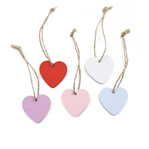 SEWOART 20 Stück Holzherzen für Valentinstag Kreative Diy Holzanhänger Romantische Herzförmige Dekorationen Vielseitige Holzhandwerksartikel für Heim und Geschäft von SEWOART