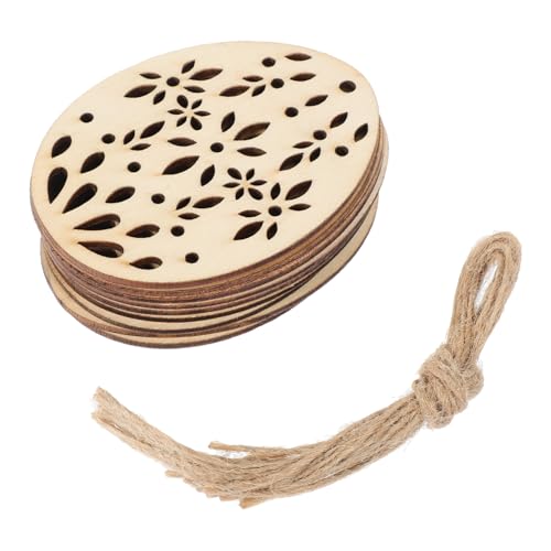 SEWOART 20 Stück Mini -Osterschmuck Makramee haben Dekoration drinnen Süßes Zimmerdekor Party easter teigroller ostern garden decoration Osterei- dekorative ostereier Hölzern Khaki von SEWOART
