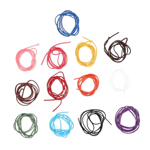 SEWOART 20 Stück Teiliges Flache Lederbänder Doppelseitig Plüschige Schmuckkordeln Flexible Kuhhautseile für DIY Armband Halskette Basteln Bunte Schmuckzubehör Schnur von SEWOART