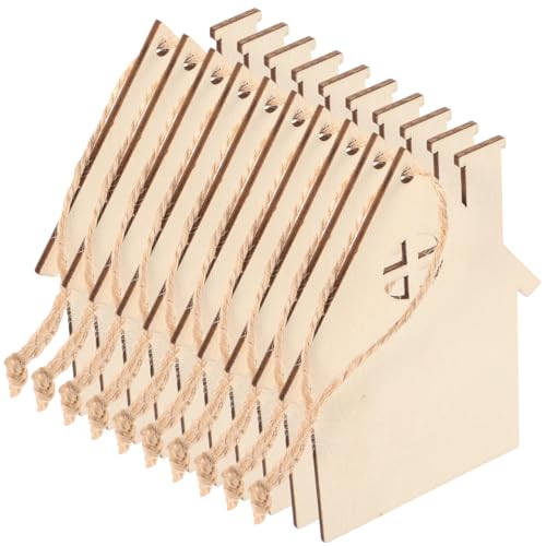 SEWOART 20 Stück Teiliges Holz Weihnachtsbaumschmuck Hausförmige Anhänger Hängende Christbaumdeko DIY Weihnachtsbaum Anhänger Festliche Holzdeko für Fenster Wände Partys und Weihnachtsbaum von SEWOART