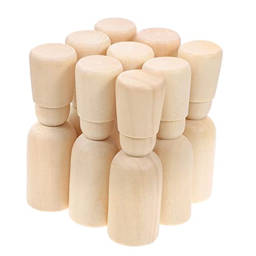 SEWOART 20 Stück Teiliges Holzpuppen zum Bemalen Kleine DIY Holzfiguren mit Hut Kreative Bastelmaterialien für Erwachsene Fördert Fantasie und Handfertigkeit von SEWOART