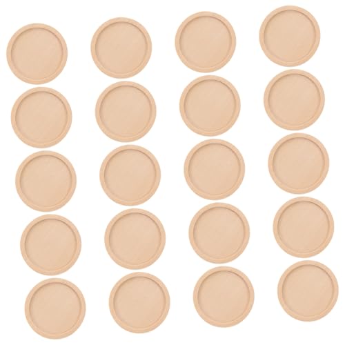 SEWOART 20 Stück Teiliges Runde Holzanhänger Tabletts Außendurchmesser Innendurchmesser Natürliche Bastelunterlage für Schmuckherstellung DIY Lapel Pin Cabochon Zubehör von SEWOART