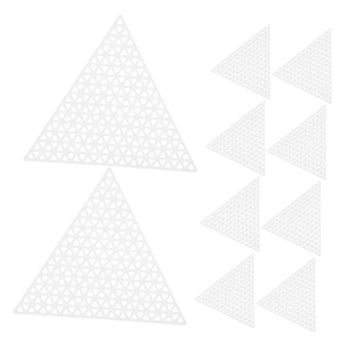 SEWOART 20 Stück Transparentes Dreieckiges Kunststoff Mesh für Kreuzstich Stricken Häkeln Kantenlänge für Bastel und Nähprojekte Robustes und Langlebiges Material Leicht zu Reinigen von SEWOART