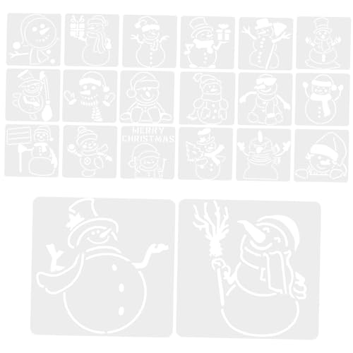 SEWOART 20 Stück Weihnachtsschablonen für Motive Wiederverwendbare Pet Schablonen für DIY Bastelprojekte und Kreative Weihnachtsdekoration von SEWOART