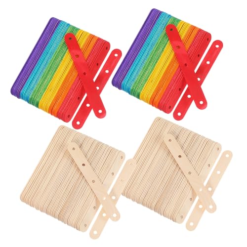 SEWOART 200 Stk. Teiliges Bunte und Naturbelassene Holzstäbchen mit Löchern Vielseitige Eisstiele zum Basteln für DIY Projekte Schularbeiten und Kreative Dekorationen Leicht zu Bemalen und SEWOART 200 Stk. Teiliges Bunte und Naturbelassene Holzstäbchen mit Löchern Vielseitige Eisstiele zum Basteln für DIY Projekte Schularbeiten und Kreative Dekorationen Leicht zu Bemalen und von SEWOART