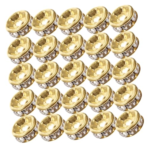 SEWOART 200 Stück Rondelle Strass Abstandshalter Perlen Goldfarbig Schmuckzubehör für DIY Armbänder Halsketten Ohrringe Bastelperlen zum Schmuckherstellen SEWOART 200 Stück Rondelle Strass Abstandshalter Perlen Goldfarbig Schmuckzubehör für DIY Armbänder Halsketten Ohrringe Bastelperlen zum Schmuckherstellen von SEWOART