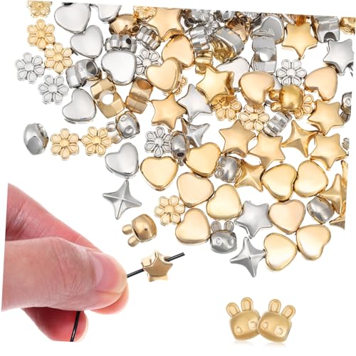 SEWOART 200 Stück Teiliges Herz Stern Blume Hase Formen DIY Bastelperlen für Armband Halskette Ohrringe Gold Silber Vielseitig Kombinierbar Fein Verarbeitet Langlebiger Glanz von SEWOART