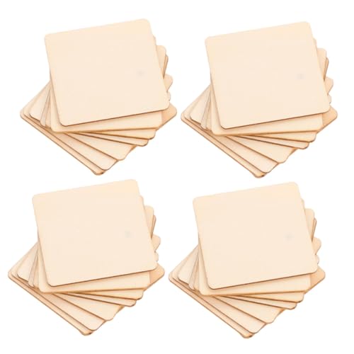SEWOART 200 Stück Unbehandelte Holzquadrate Natürliche Blanko Holzstücke für DIY Bastelprojekte Malerei Gravur und Familienhandwerk für Detaillierte Kunstwerke und Geschenkideen von SEWOART