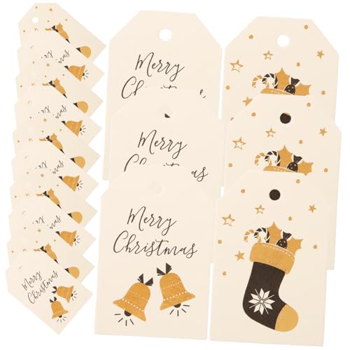 SEWOART 200Stücke Weihnachten Geschenkanhänger Papier Etiketten Hängende Tags Mit Festlichen Motiven Für Dekoration Und Partybedarf von SEWOART