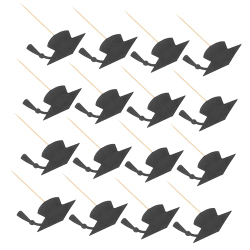 SEWOART 24 Stück Teiliges Abschlusskappen Cake Topper Schwarze Graduation Cupcake Dekoration Einfache Handhabung Vielseitig Einsetzbar für Schulabschluss und Partyfeiern Festliche von SEWOART