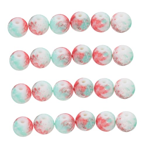 SEWOART 250 Stück Crackle Glasperlen mit Großem Loch Runde Schmuckperlen für DIY Halsketten und Armbänder Langlebiges Glas Polierte Oberfläche Bunte Perlen für Kreative Schmuckherstellung von SEWOART