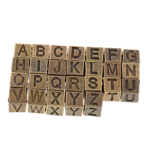 SEWOART 26 Stück Retro Buchstabenperlen A Z für Diy Schmuckherstellung Legierungs Alphabet Charms mit Großem Loch für Armbänder und Kreative Bastelprojekte von SEWOART