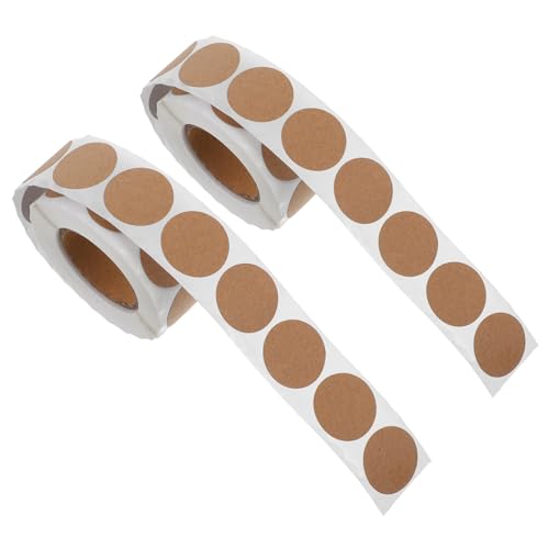 SEWOART 2Rollen Kraftpapier Siegelaufkleber Selbstklebende Etiketten für DIY Bäckerei Labels pro für Dekorative Verpackungen von SEWOART