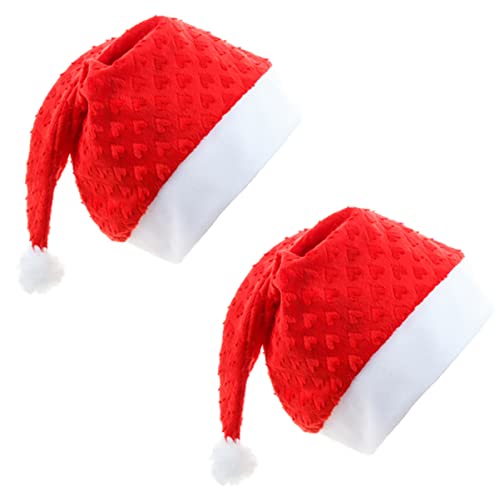 SEWOART 2st Herz-weihnachtsmütze Weihnachtskostüm Hut Weihnachtsmützen Für Erwachsene Kappe Weihnachtsaccessoires Weihnachtskopfbedeckung Hut Mit Herzmuster Gebürstetes Tuch Rot SEWOART 2st Herz-weihnachtsmütze Weihnachtskostüm Hut Weihnachtsmützen Für Erwachsene Kappe Weihnachtsaccessoires Weihnachtskopfbedeckung Hut Mit Herzmuster Gebürstetes Tuch Rot von SEWOART