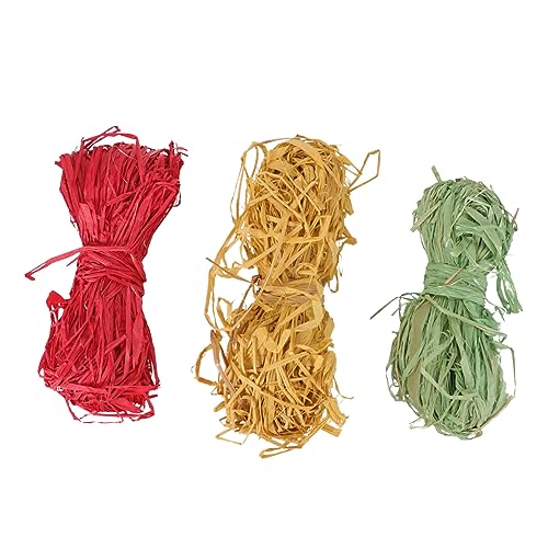 SEWOART 3 Farbiges Raffia Geschenkpapier Rosafarbenes Band Seidenpapier Bastelpapier Knisterkörbe Schachteln Bänder Für Stroh Wedges Sandalen Für Damen Grünes von SEWOART