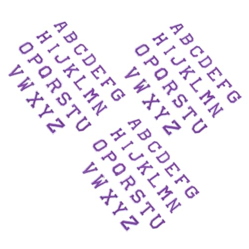 SEWOART 3 Sets Filz Buchstabentafel Buchstaben Sticker Aufnäher Kleidungsapplikation Filz Aufnäher Zum Aufbügeln Alphabet Jacken Stickgarn Lila von SEWOART