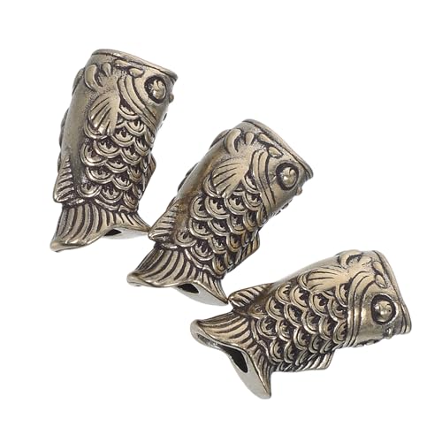 SEWOART 3 Stück Vintage Koi Fisch Anhänger aus Kupfer Handgefertigte Schmuckperlen mit Großer Bohrung Klassische Lanyard Spacer Beads für Halsketten Armbänder und DIY Schmuckgestaltung von SEWOART