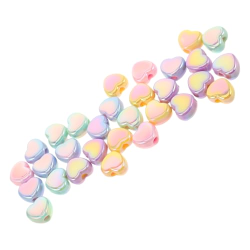SEWOART 30 Stück Abstandsperlen Mehrfarbige Herzanhänger Zur Schmuckherstellung DIY Bastelbedarf Valentinstags Sommerprojekte von SEWOART