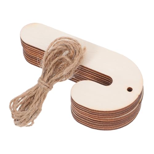 SEWOART 30 Stück Teiliges Candy Cane Holzanhänger Leichtem Unlackiertem Holz mit Glatter Oberfläche zum Bemalen und Basteln Aufhängeschnur für Weihnachtsdeko und Diy Kunstprojekte von SEWOART
