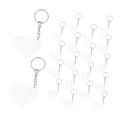 SEWOART 30 Stück Teiliges Herzförmiges Acryl Schlüsselanhänger Transparent DIY Blank Anhänger Für Bastelprojekte Festivalgeschenke Freundschaft von SEWOART