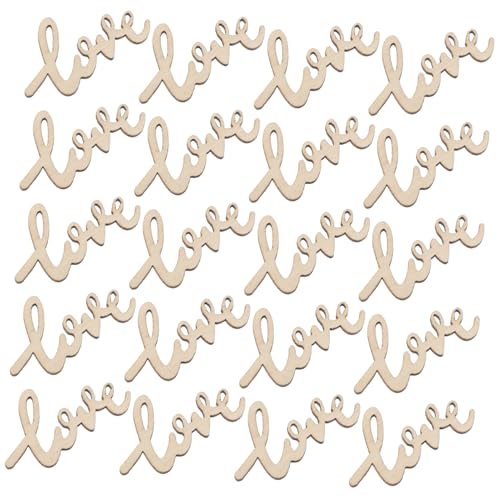 SEWOART 30 Stück Teiliges Unvollendete Holzscheiben mit Filigranen Love Hohlmustern Langlebige DIY Holzstücke für Kreative Hochzeitsdeko Tischdeko und Bastelprojekte Robust und von SEWOART