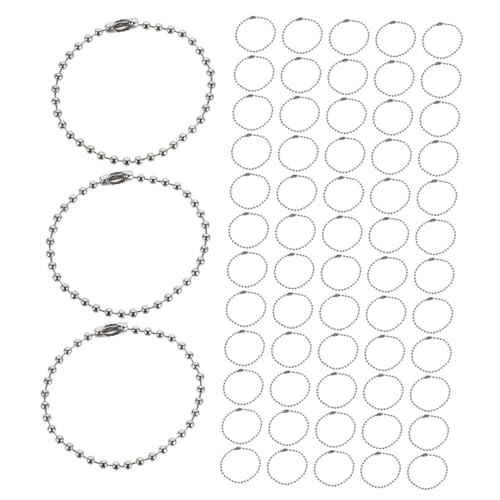 SEWOART 300 Stück Kugelketten Silber Lange Runde Kugelperlenketten Für DIY Schmuckherstellung Schlüsselanhänger Anhänger Taschenanhänger von SEWOART