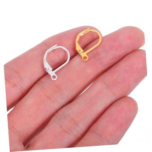 SEWOART 300 Stück Teiliges D-förmige Französische Ohrhaken mit Elastischem Verschluss Langlebige Ohrring-haken für Schmuckherstellung DIY Ohrschmuck Zubehör in Gold und Silber Sicherer von SEWOART