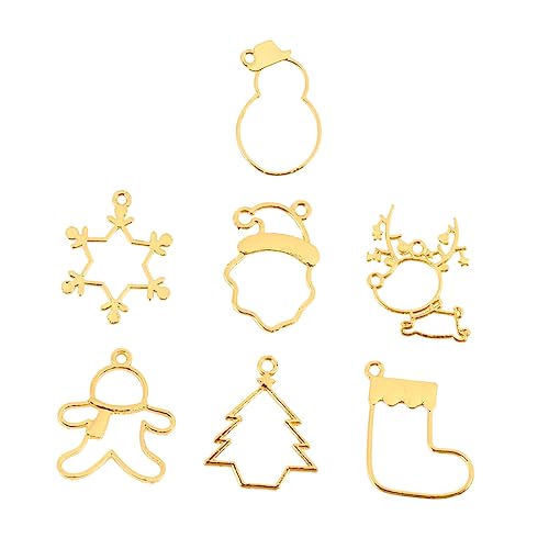 SEWOART 35 Stück Teiliges Schmuckherstellungsset Weihnachtsmotive Zinklegierung Molds DIY Kristall Harz Rahmen für Anhänger Halsketten Armbänder Schlüsselanhänger Langlebig von SEWOART