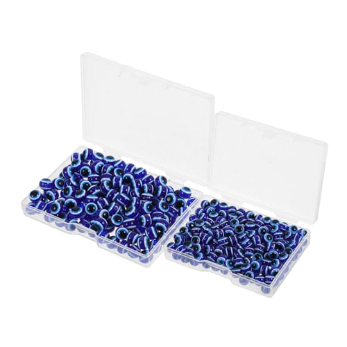 SEWOART 350 Stück Blaue Perlen Mit Bösem Blick, Kunstharz, Abstandshalter, Lose Perlen, Schmuck-charms Für Selbstgemachte Armbänder, Halsketten, Ohrringe, Bastelbedarf von SEWOART