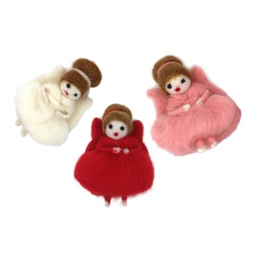 SEWOART 3Stücke Handgefertigte Wollfilz Engel Puppe Schlüsselanhänger Niedliche Tanzende Figur für DIY Dekoration und Charmante Plüschornamente SEWOART 3Stücke Handgefertigte Wollfilz Engel Puppe Schlüsselanhänger Niedliche Tanzende Figur für DIY Dekoration und Charmante Plüschornamente von SEWOART