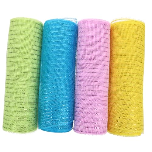 SEWOART 4 Rollen Mesh Bänder Leuchtenden Farben für Kranz und Festtagsdekoration für Bastelprojekte und Partydesigns Langlebiges Dekorationszubehör SEWOART 4 Rollen Mesh Bänder Leuchtenden Farben für Kranz und Festtagsdekoration für Bastelprojekte und Partydesigns Langlebiges Dekorationszubehör von SEWOART