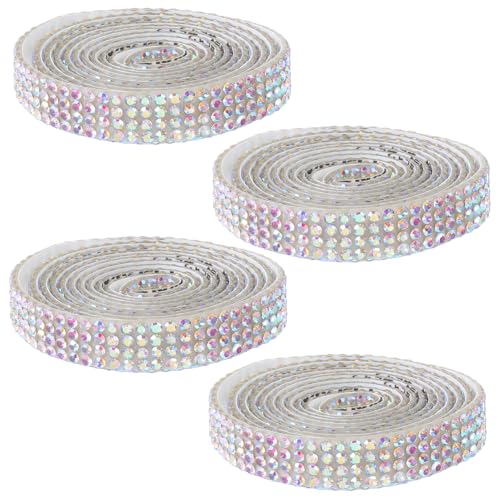 SEWOART 4 Rollen Selbstklebendes Strassband Breit Rolle Ab-farben Glitzernde Strassstreifen zum Aufkleben für DIY Geschenkverpackung Kleidung Schuhdekoration SEWOART 4 Rollen Selbstklebendes Strassband Breit Rolle Ab-farben Glitzernde Strassstreifen zum Aufkleben für DIY Geschenkverpackung Kleidung Schuhdekoration von SEWOART