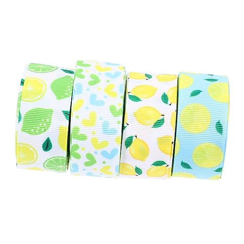 SEWOART 4 Rollen Zitronen Herzmuster Dekorative Bänder Diy Bastelmaterial für Hochzeiten und Sommerpartys für Verpackungen und Kreative Projekte von SEWOART
