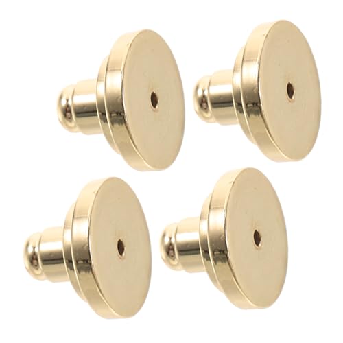 SEWOART 4 Stück Earring Backs aus Vergoldetem Messing mit Flachem Verschluss Stabilisierend gegen Ohrläppchenabsacken Komfortabler Halt für Schwere Ohrstecker Einfach Anzubringen von SEWOART
