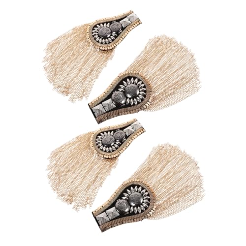 SEWOART 4 Stück Goldene Schulterklappen mit Quasten und Nieten Dekorative Punk Epauletten für Damen Schulterapplikationen für Jacken Retro Accessoires für Kostüme und Partys SEWOART 4 Stück Goldene Schulterklappen mit Quasten und Nieten Dekorative Punk Epauletten für Damen Schulterapplikationen für Jacken Retro Accessoires für Kostüme und Partys von SEWOART