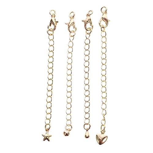 SEWOART 4 Stück Goldene Verlängerungsketten für Armbänder und Diy Schmuckzubehör mit Karabinerverschluss für Projekte und Persönliche SEWOART 4 Stück Goldene Verlängerungsketten für Armbänder und Diy Schmuckzubehör mit Karabinerverschluss für Projekte und Persönliche von SEWOART