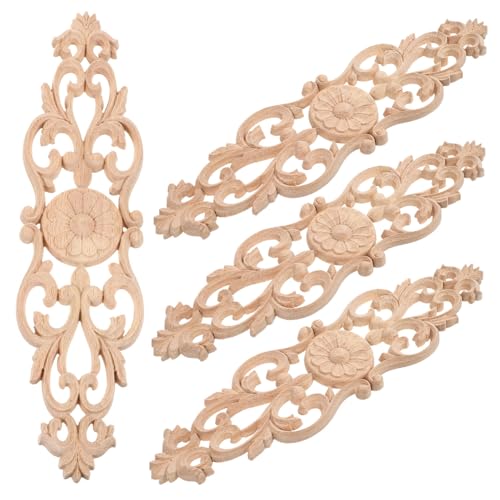 SEWOART 4 Stück Holzornamente Möbel Teiliges Unbemalte Holzschnitzerei Applique Eckverzierung für Tür Schrank Wand Dekoration Vintage Geschnitzte Holzapplikationen SEWOART 4 Stück Holzornamente Möbel Teiliges Unbemalte Holzschnitzerei Applique Eckverzierung für Tür Schrank Wand Dekoration Vintage Geschnitzte Holzapplikationen von SEWOART