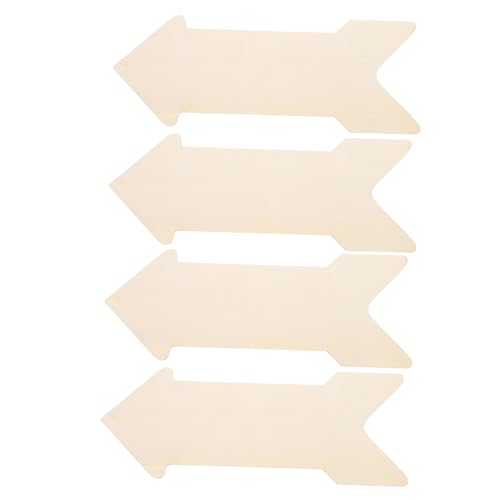 SEWOART 4 Stück Teiliges Unbehandelte Holzpfeile Dicke Glatte Holzscheiben für DIY Bastelarbeiten Natürliche Farbe Stabile Holzstücke zum Bemalen und Gestalten Vielseitig Einsetzbar für von SEWOART
