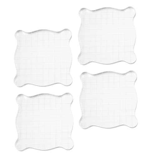 SEWOART 4 Stück Transparenter Dichtungsblock Handgefertigte Stempel Block Zum Stempeln Stempel Prägen Gravur Texturmarken Block Zum Basteln Acryl von SEWOART