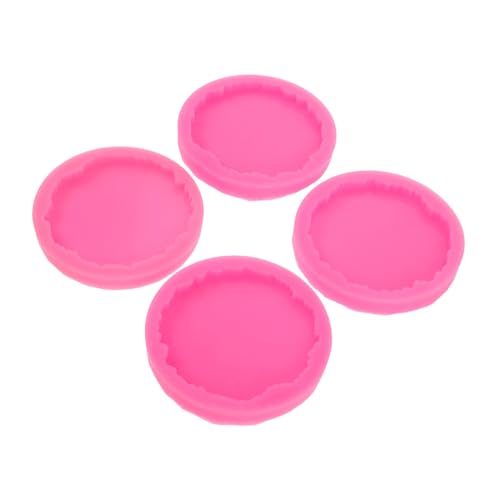 SEWOART 4 Stück Unregelmäßige Runde Silikonformen für DIY Untersetzer aus Epoxidharz Langlebige und Kreative Pinke Resin Molds für Heimdekoration und Handwerksprojekte von SEWOART