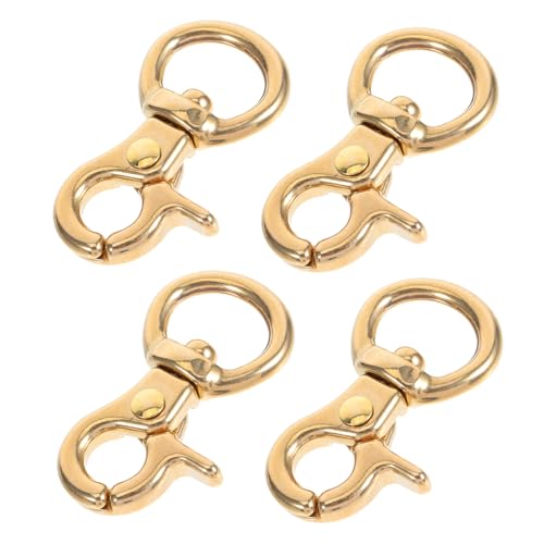 SEWOART 4 Stücke Teiliges Reiner Kupfer Dreh-schnapphaken mit Federmechanismus Robuste Karabiner für Schlüsselanhänger DIY Taschen Lederwaren und Bastelprojekte Vielseitig Einsetzbar von SEWOART