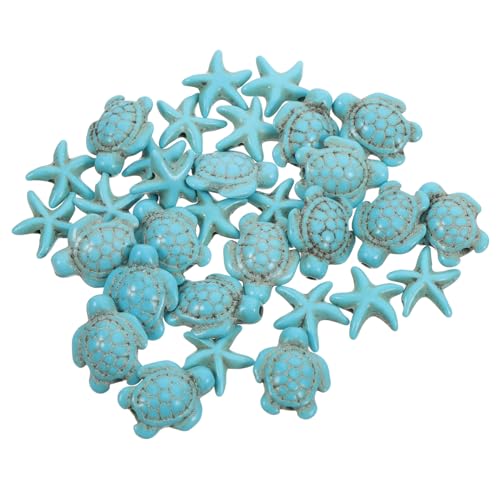 SEWOART 40 Stück Meeresschildkröte und Seestern Perlen DIY Schmuckperlen Türkis für Armband Halskette und Ohrringe Leicht und Vielseitig für Kreative Projekte SEWOART 40 Stück Meeresschildkröte und Seestern Perlen DIY Schmuckperlen Türkis für Armband Halskette und Ohrringe Leicht und Vielseitig für Kreative Projekte von SEWOART
