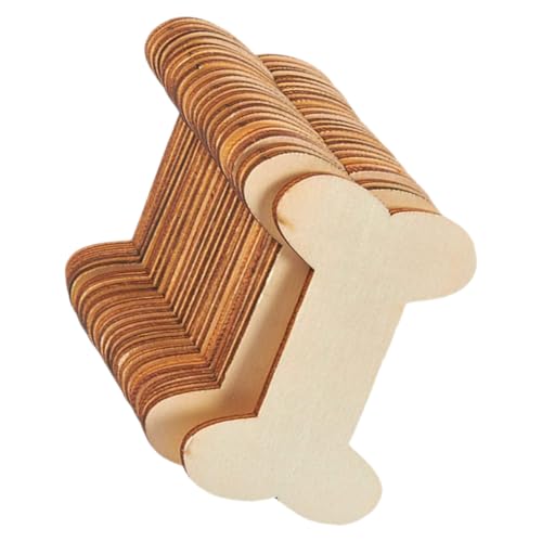 SEWOART 40 Stück Teiliges Holzanhänger Hundeknochenform Naturbelassen zum Bemalen Gravieren DIY Basteln Holzscheiben für Kreative Handwerksprojekte Geschenkideen von SEWOART