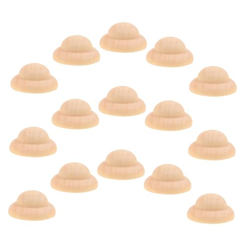 SEWOART 40 Stück Teiliges Unbemalte Holzpuppenhüte Langlebigem Holz DIY Bastelset für Kreative Blanko Puppenhut zum Bemalen und Gestalten für Handarbeit und Weihnachtsdeko von SEWOART