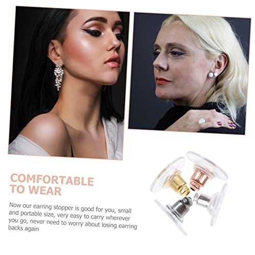 SEWOART 400 Stück DIY Ohrstecker Verschlüsse Metall Ohrstopper in Roségold Gold Silber Dunkelgrau Langlebige Ohrring Zubehör für Schmuckherstellung und Bastelprojekte von SEWOART