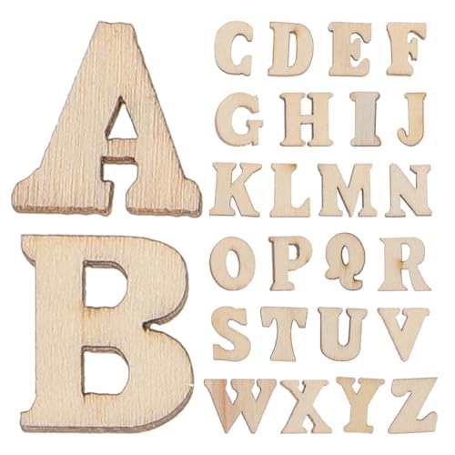 SEWOART 416 Stück Unbearbeitete Holzbuchstaben Hohe Natürliche Holz Alphabet-schnitzteile zum Basteln Bemalen und DIY Dekoration für Familienprojekte und Wohnkultur von SEWOART