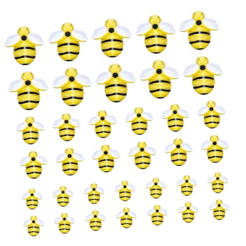 SEWOART 45 Stück Harz Biene Party Reize Cartoon-bienen-anhänger Dekorationen Zubehör Zur Herstellung Von Kopfschmuck Bienenspielzeug Dekorativ Bienen Zum Basteln Rasen Tiere Ballons Yellow von SEWOART