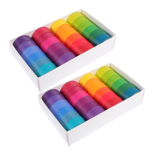 SEWOART 48Rollen Washi Tape Regenbogenfarbene Klebebänder DIY Papierbänder für Scrapbooking Journaling Geschenkverpackung und Dekoration Projekte von SEWOART